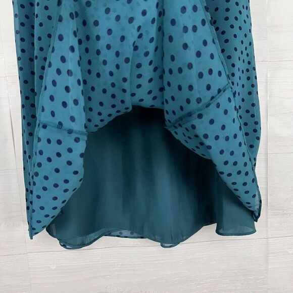 Boden Serena Midi Skirt US 4P Green Polka Dot Chiffon Flare A Line Flowy NWT - Picture 5 of 16